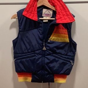 Vintage (1970’s?) Snuggler colorful fun ski vest women’s size L/12